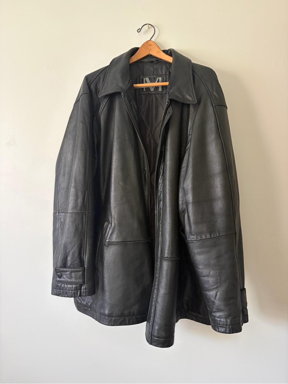 Mazzoni Platinum Men's Black Leather Jacket